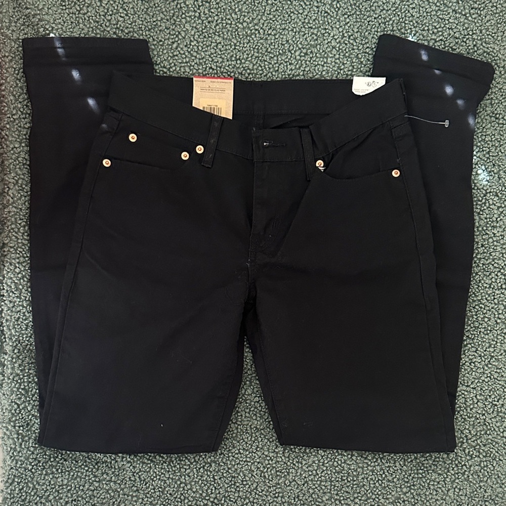Levi's Women’s Mid Rise Boyfriend Black Jeans - Picture 4 of 6